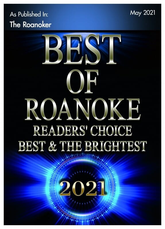Best of Roanoke award as published in "The Roanoker" 10 roofing award 2021 Roanoker