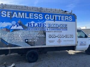 Seemless Gutters at Blue Ridge Construction